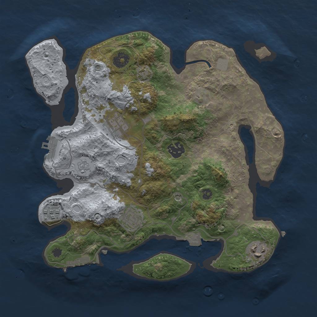 Rust Map: Procedural Map, Size: 3000, Seed: 17348, 13 Monuments