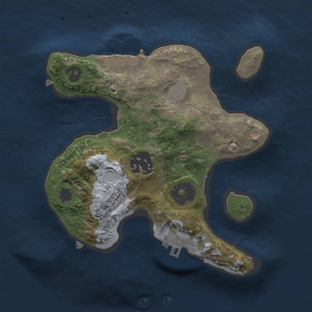 Rust Map: Procedural Map, Size: 2000, Seed: 13332, 8 Monuments