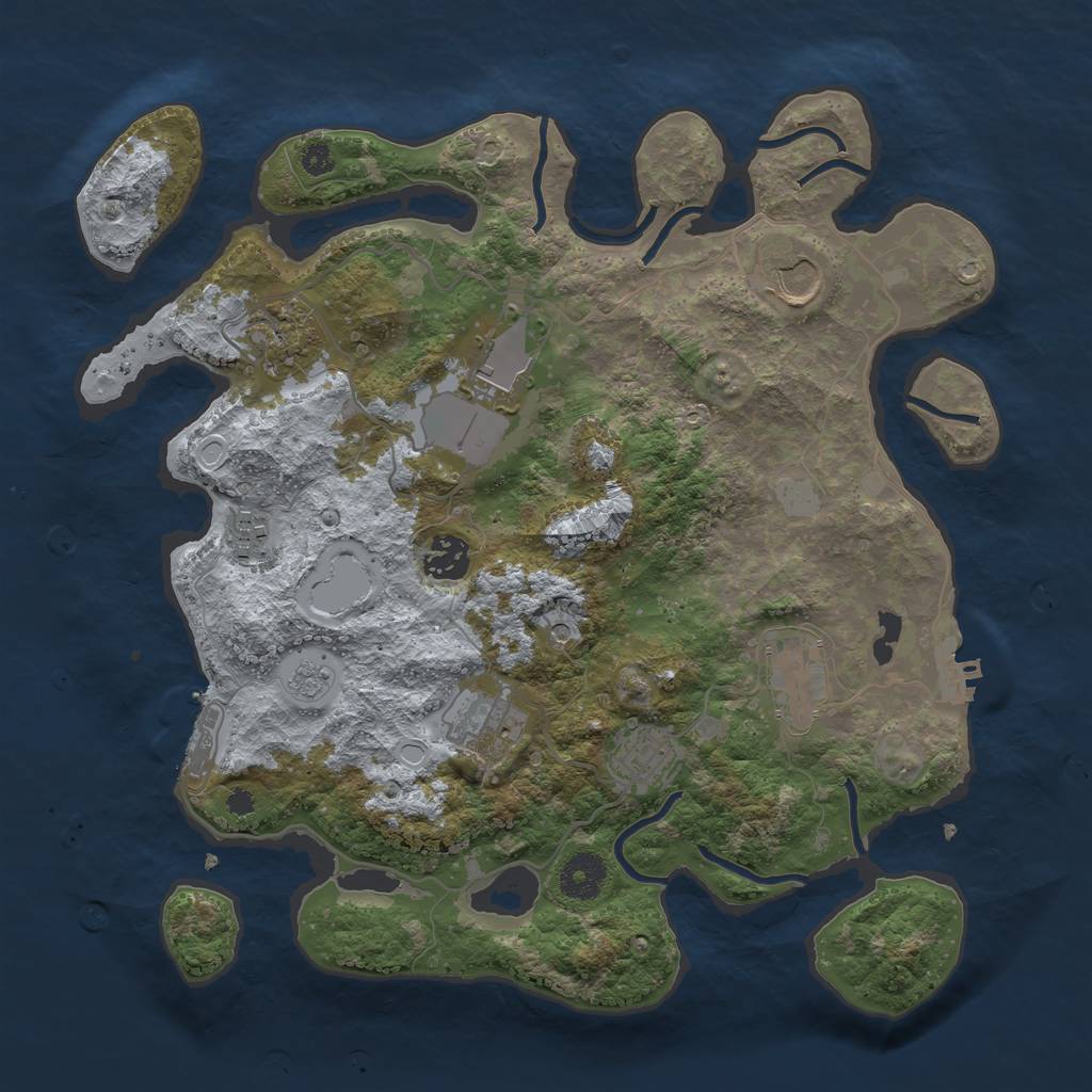 Rust Map: Procedural Map, Size: 3500, Seed: 1665028239, 17 Monuments