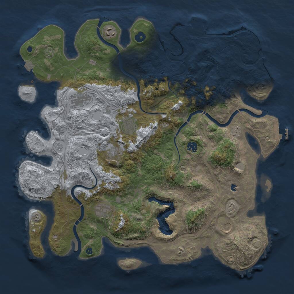 Rust Map: Procedural Map, Size: 4250, Seed: 8006, 14 Monuments