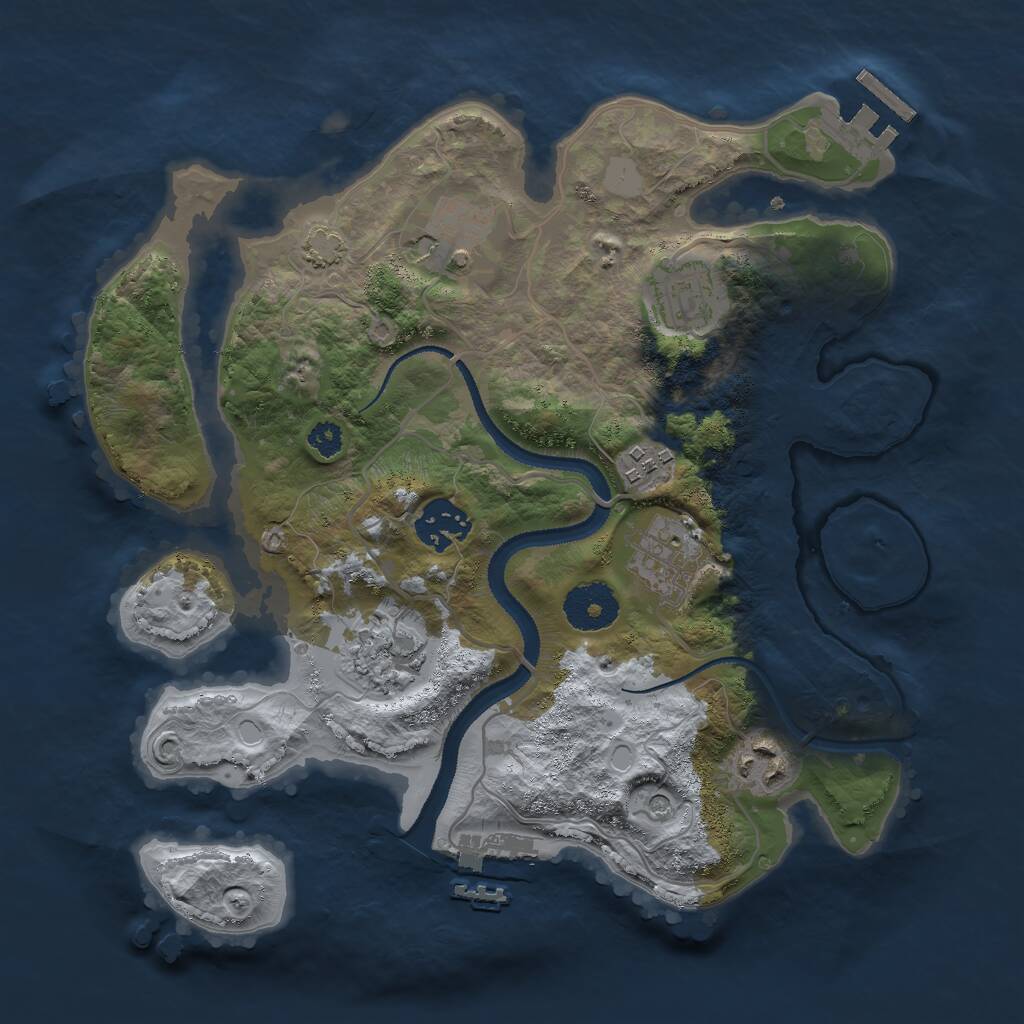 Rust Map: Procedural Map, Size: 3000, Seed: 12103, 12 Monuments