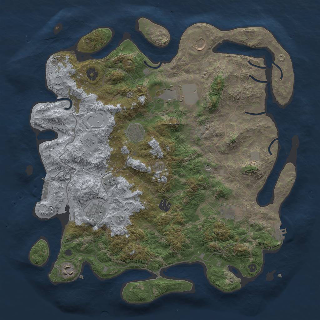Rust Map: Procedural Map, Size: 4000, Seed: 1527980195, 17 Monuments