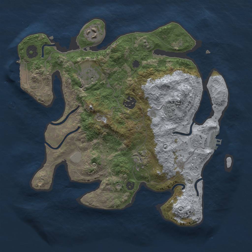 Rust Map: Procedural Map, Size: 3000, Seed: 74988, 14 Monuments