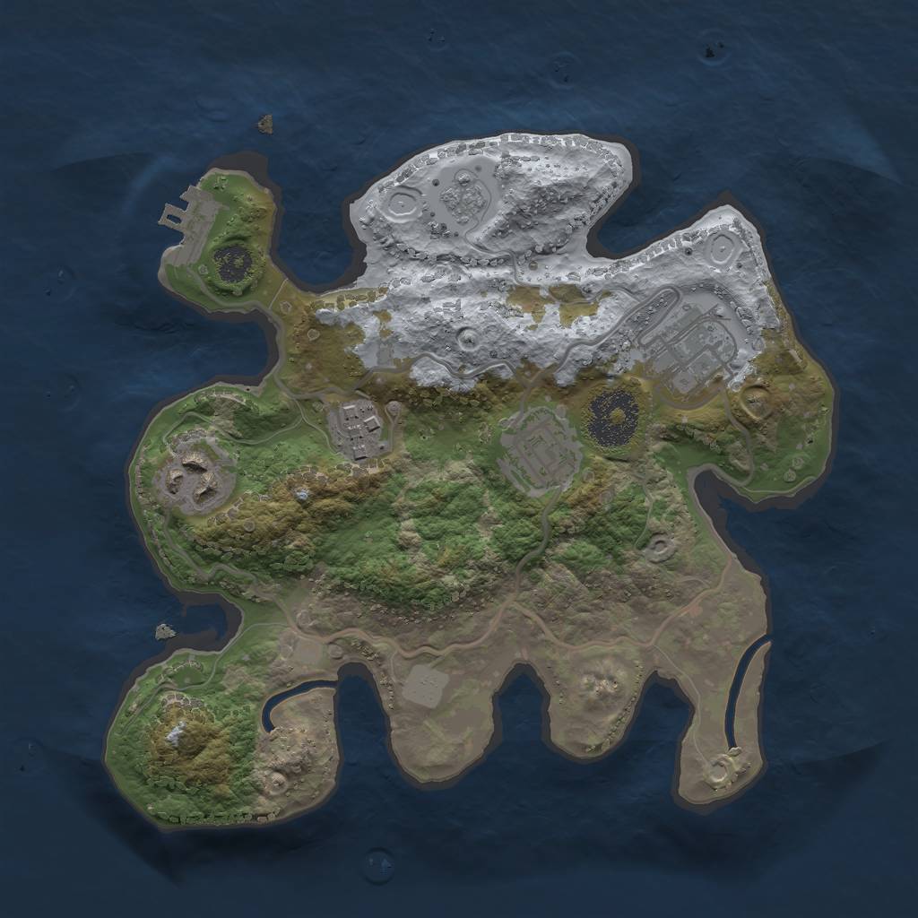 Rust Map: Procedural Map, Size: 2500, Seed: 10004, 11 Monuments