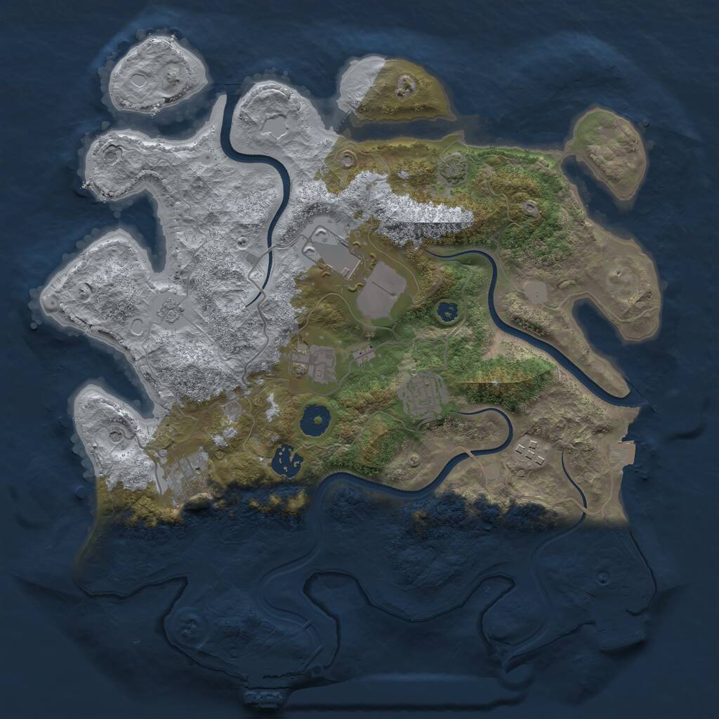 Rust Map: Procedural Map, Size: 3500, Seed: 5020102, 12 Monuments