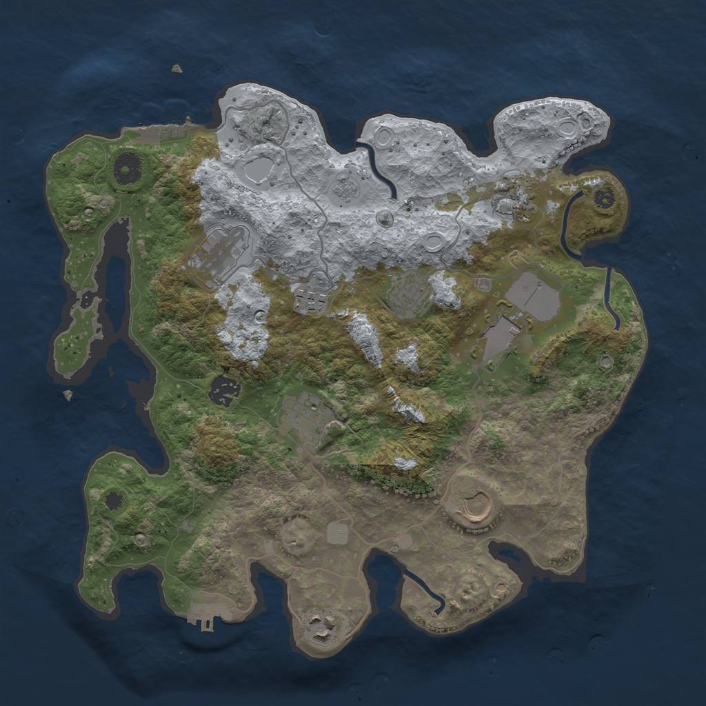 Rust Map: Procedural Map, Size: 3500, Seed: 996951529, 17 Monuments