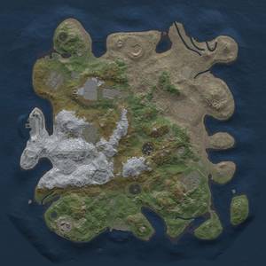 Thumbnail Rust Map: Procedural Map, Size: 3500, Seed: 1025049322, 18 Monuments