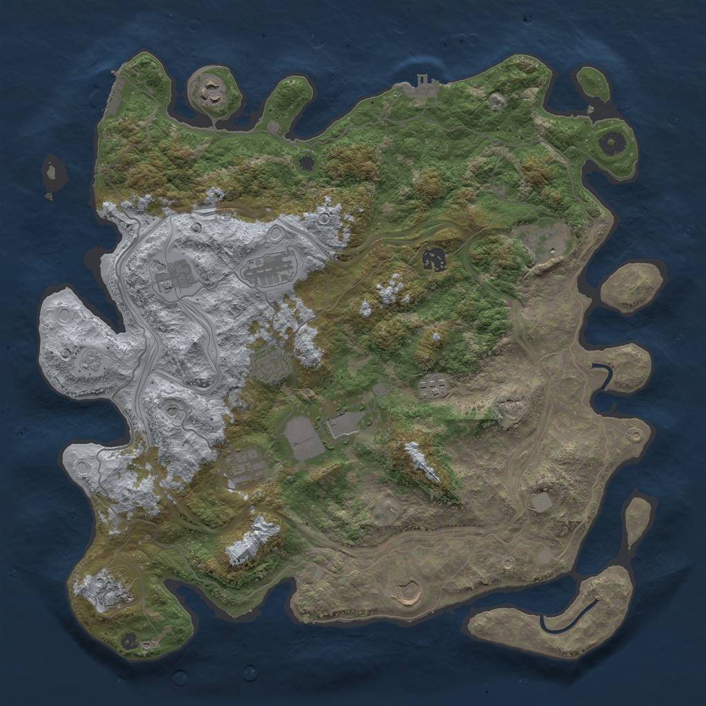 Rust Map: Procedural Map, Size: 4250, Seed: 1009518293, 20 Monuments