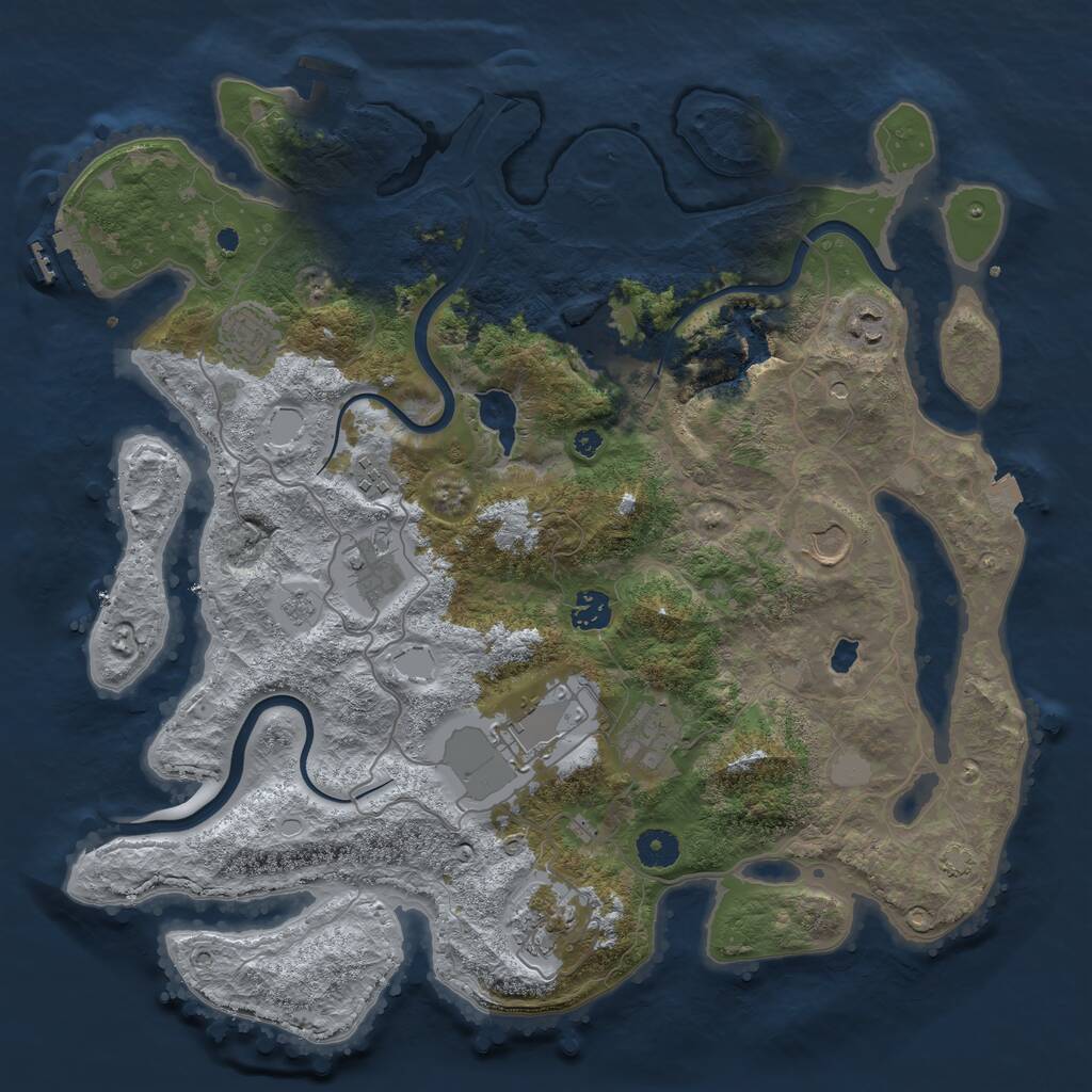 Rust Map: Procedural Map, Size: 4000, Seed: 1579695315, 16 Monuments