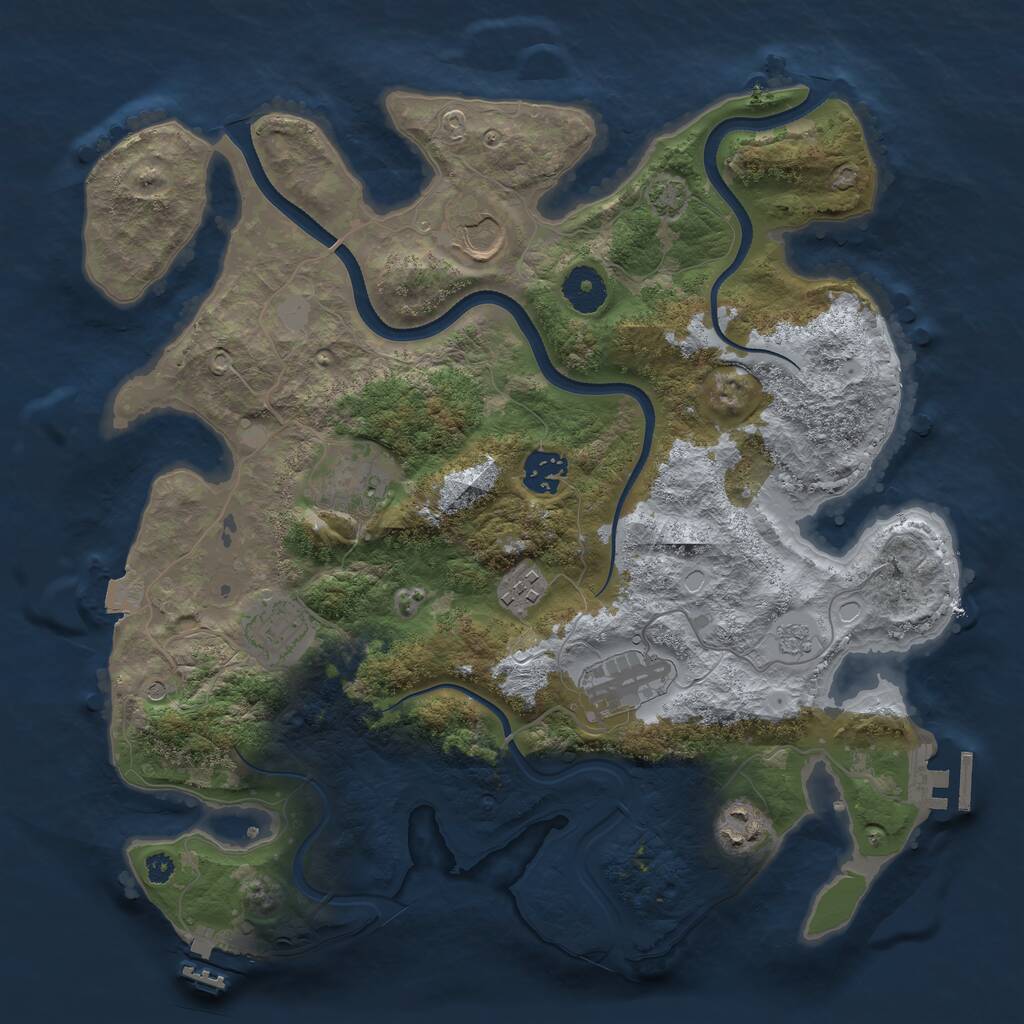 Rust Map: Procedural Map, Size: 3500, Seed: 1926248, 13 Monuments