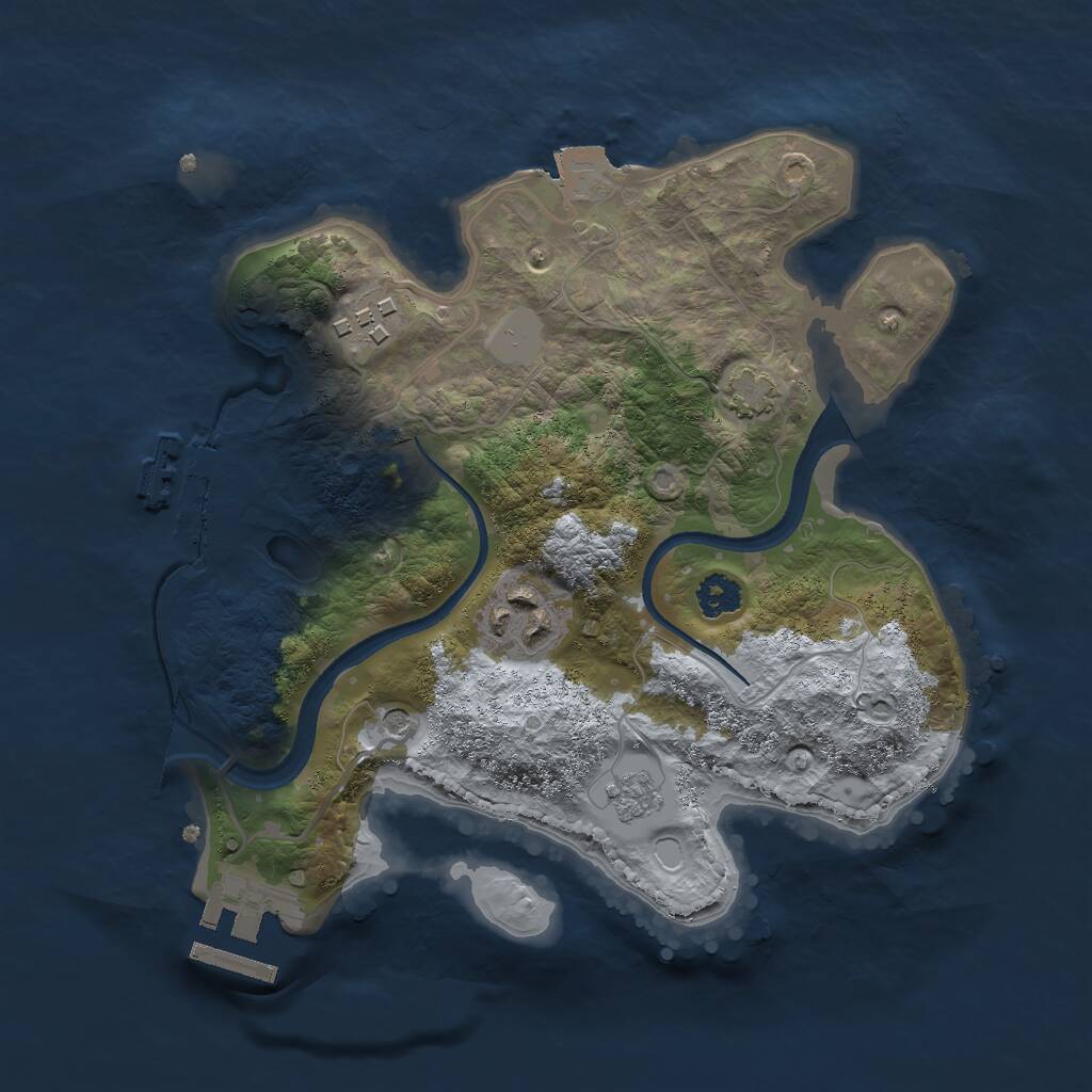 Rust Map: Procedural Map, Size: 2500, Seed: 1403675037, 8 Monuments