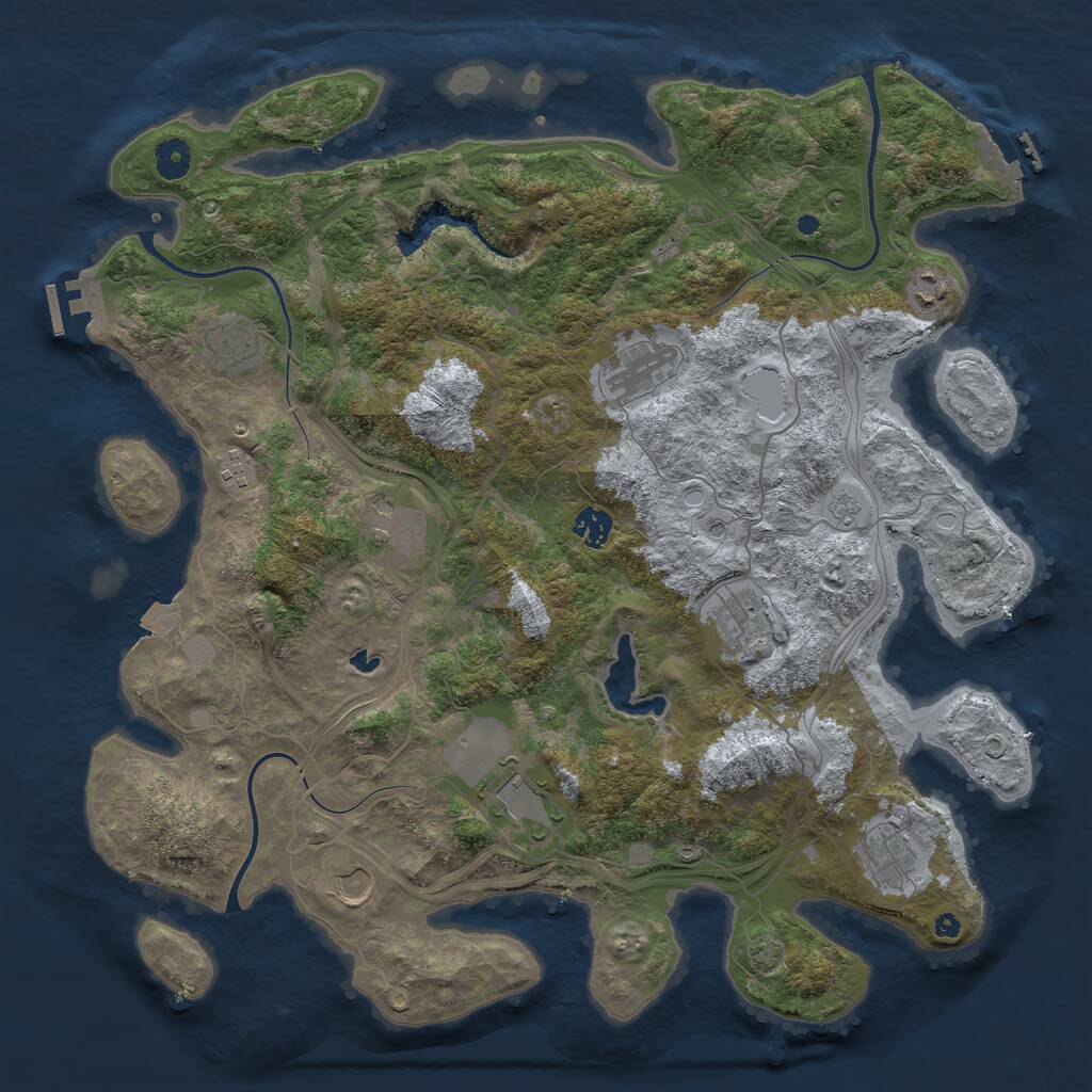 Rust Map: Procedural Map, Size: 4250, Seed: 23959, 16 Monuments