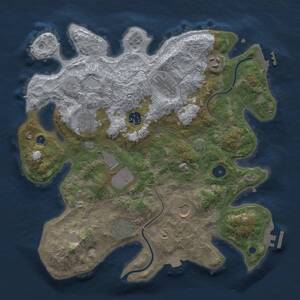 Thumbnail Rust Map: Procedural Map, Size: 3500, Seed: 2060058526, 14 Monuments