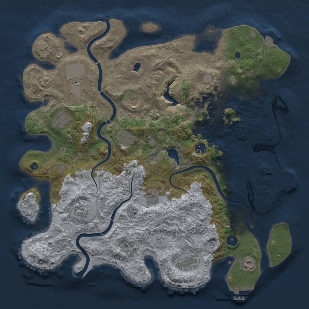Rust Map: Procedural Map, Size: 4250, Seed: 476565469, 17 Monuments