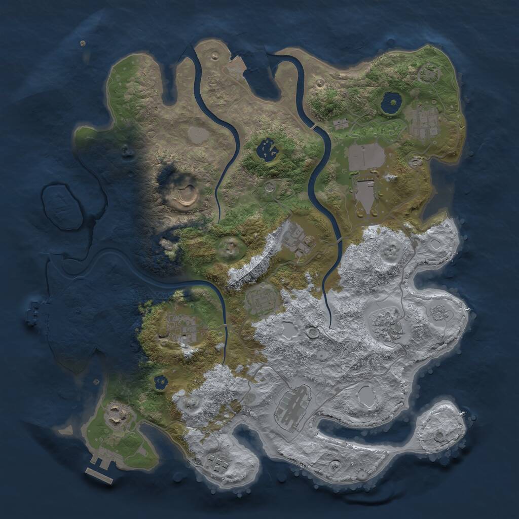 Rust Map: Procedural Map, Size: 3650, Seed: 11122, 17 Monuments