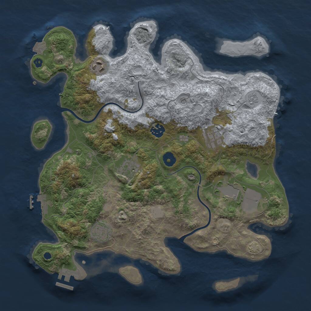 Rust Map: Procedural Map, Size: 3500, Seed: 20221101, 13 Monuments