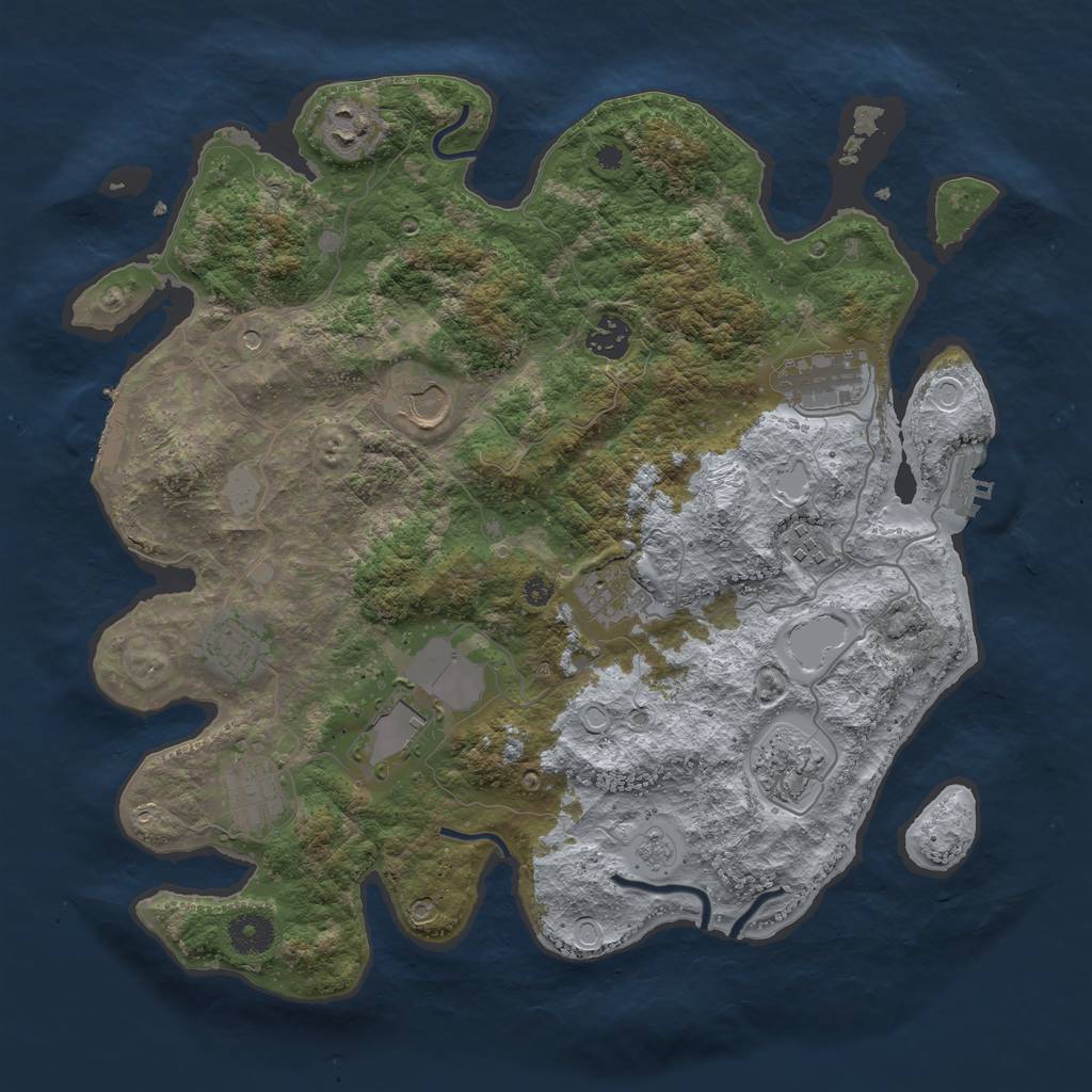 Rust Map: Procedural Map, Size: 3750, Seed: 367921511, 19 Monuments