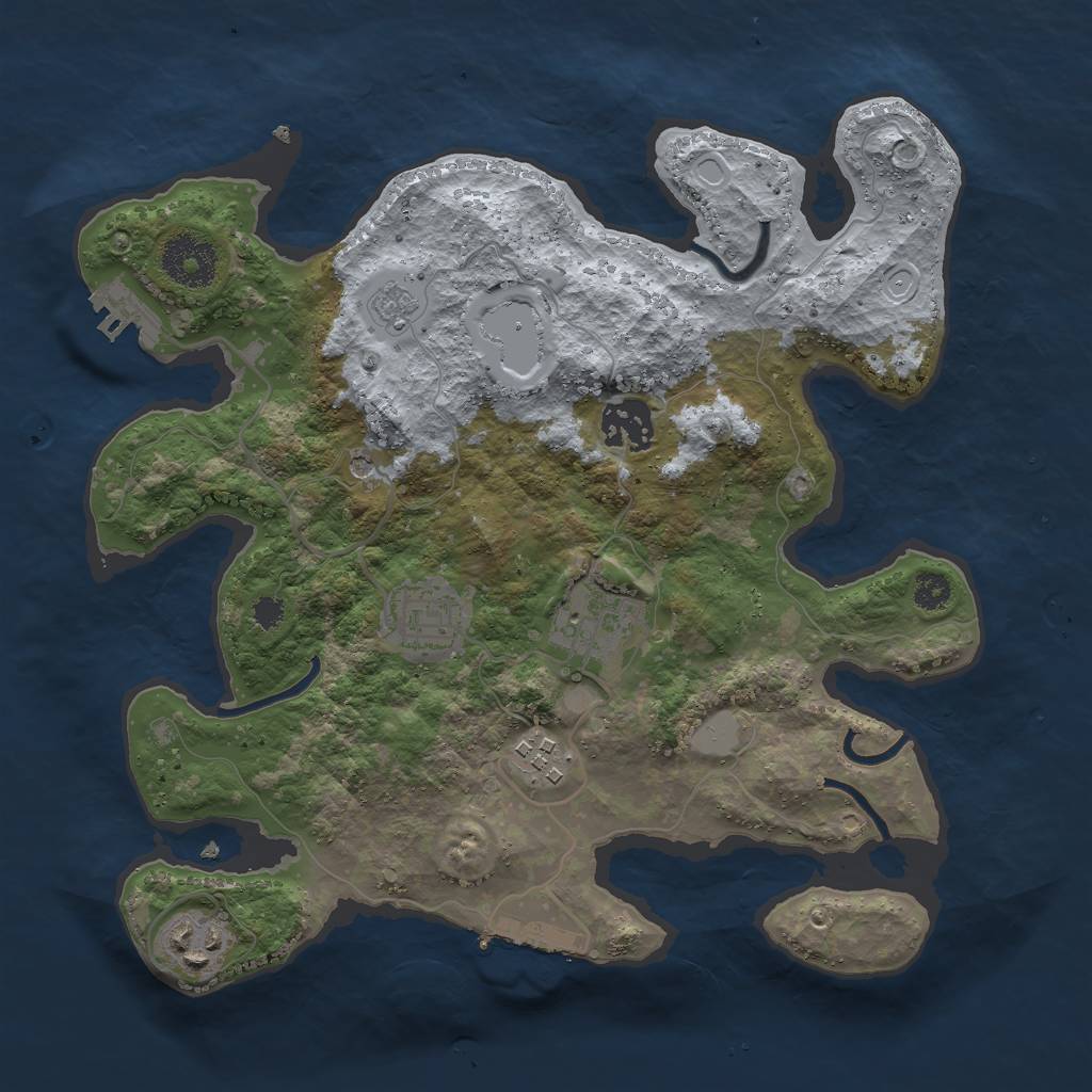 Rust Map: Procedural Map, Size: 3000, Seed: 1623256, 14 Monuments