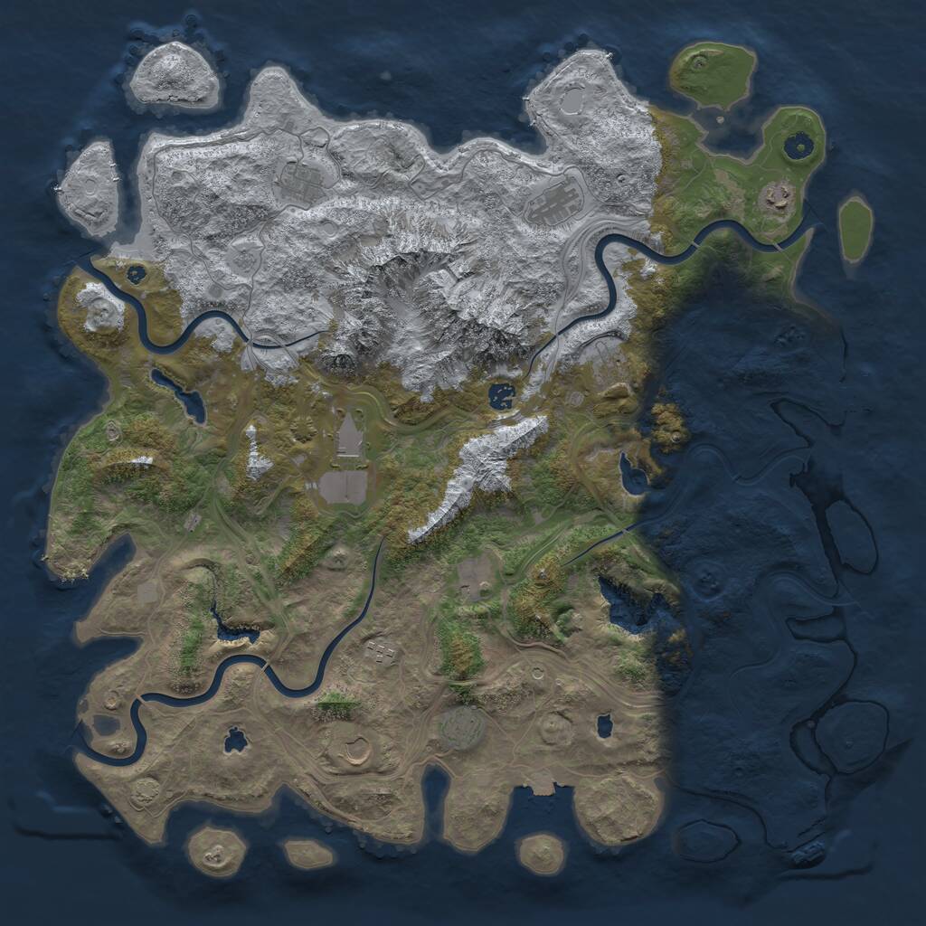 Rust Map: Procedural Map, Size: 5000, Seed: 305079167, 16 Monuments
