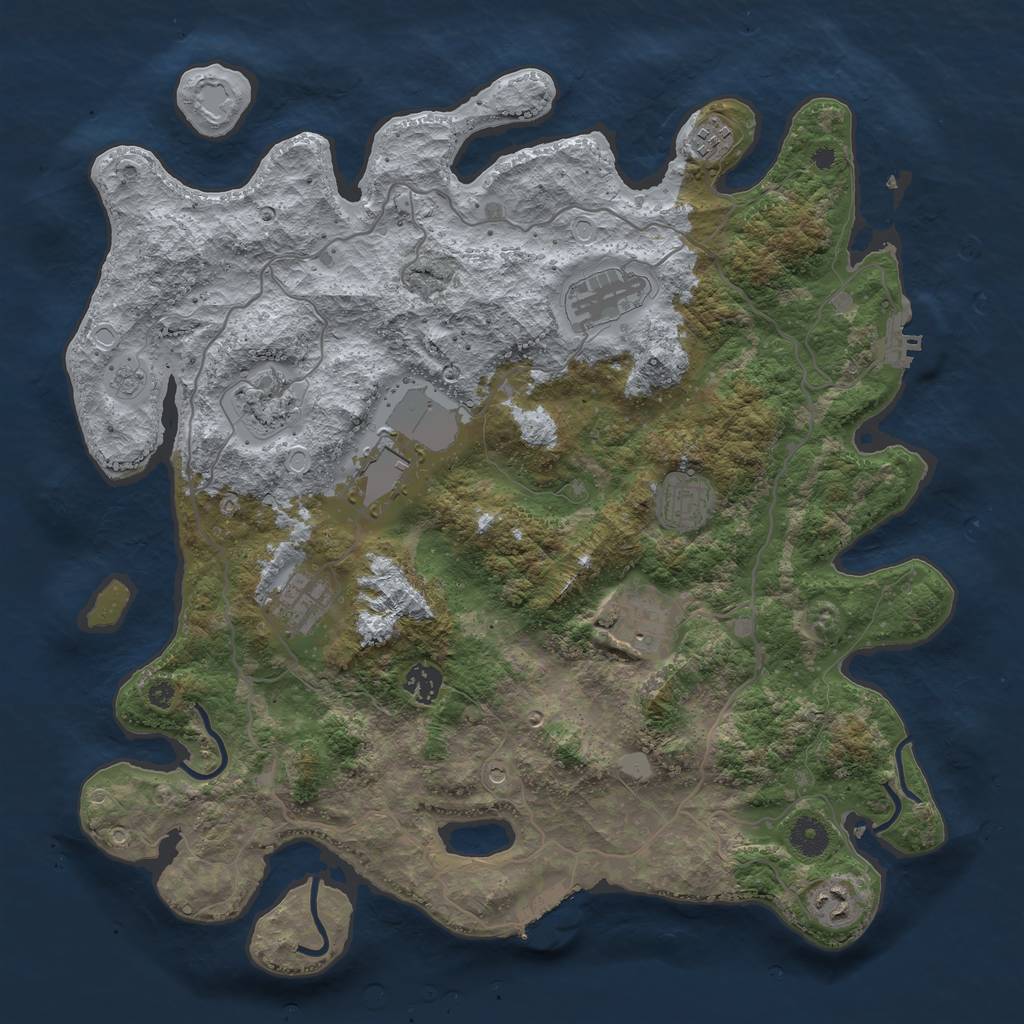 Rust Map: Procedural Map, Size: 4000, Seed: 1898280754, 18 Monuments