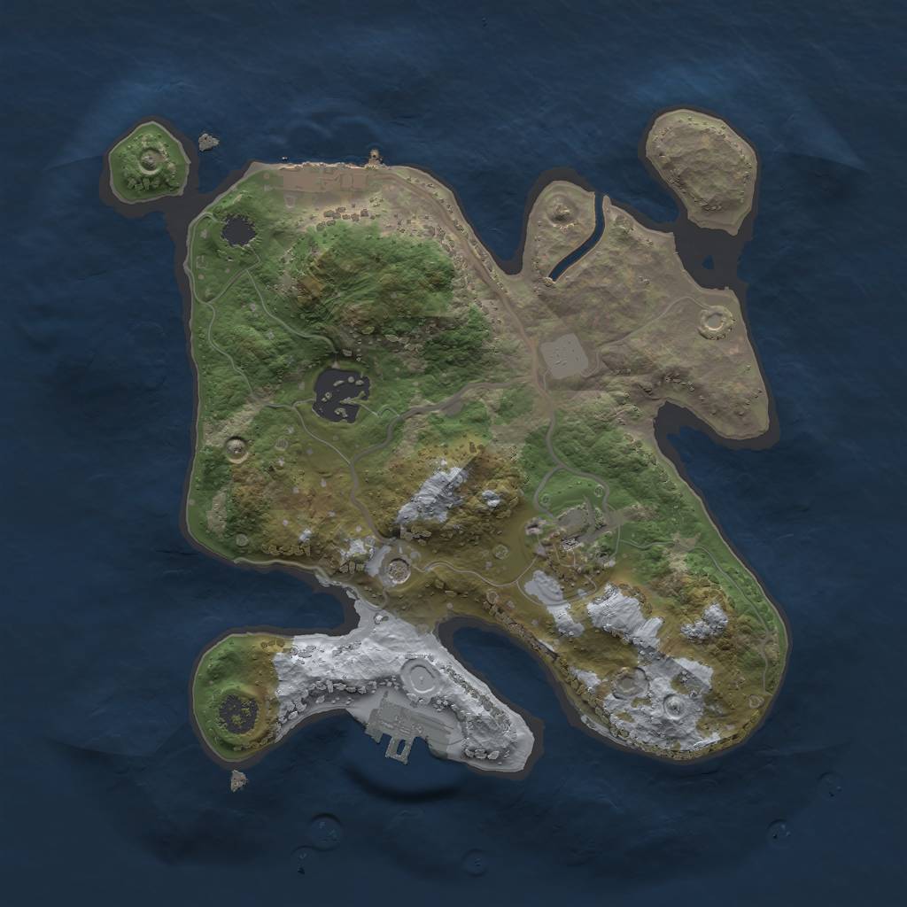 Rust Map: Procedural Map, Size: 2400, Seed: 5231, 10 Monuments
