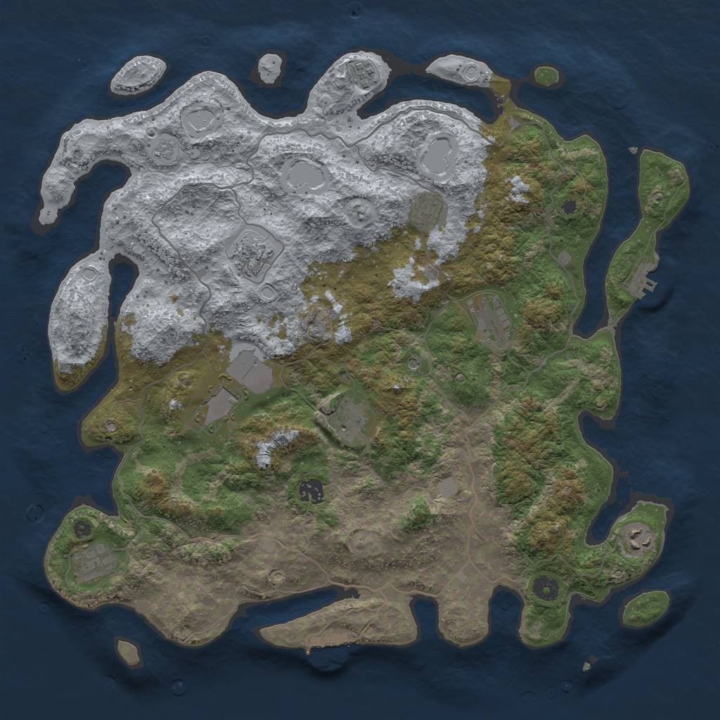 Rust Map: Procedural Map, Size: 4200, Seed: 15638, 18 Monuments