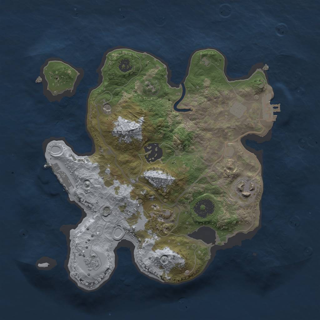 Rust Map: Procedural Map, Size: 2500, Seed: 115923, 12 Monuments