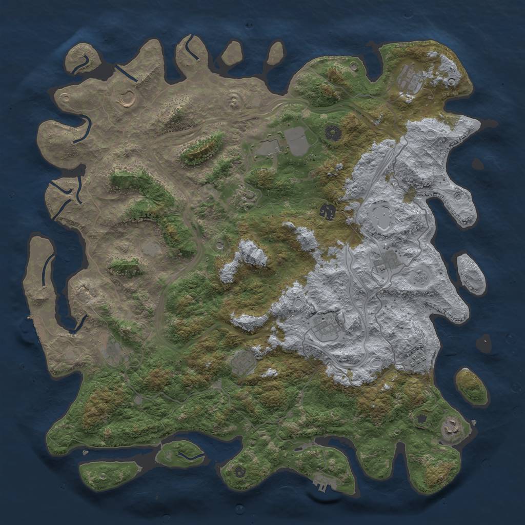 Rust Map: Procedural Map, Size: 4750, Seed: 1044360158, 20 Monuments