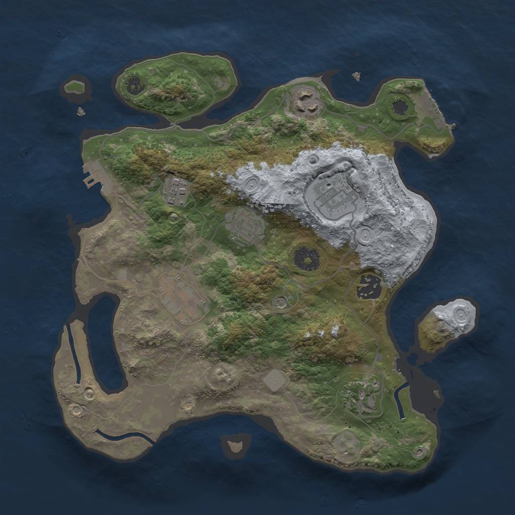 Rust Map: Procedural Map, Size: 3000, Seed: 1316055259, 15 Monuments