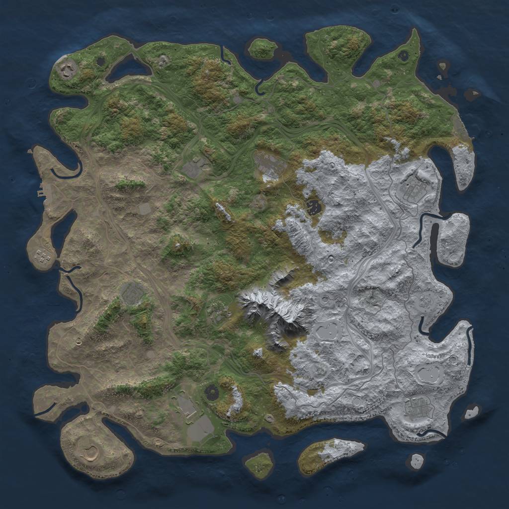 Rust Map: Procedural Map, Size: 5000, Seed: 1821886492, 20 Monuments