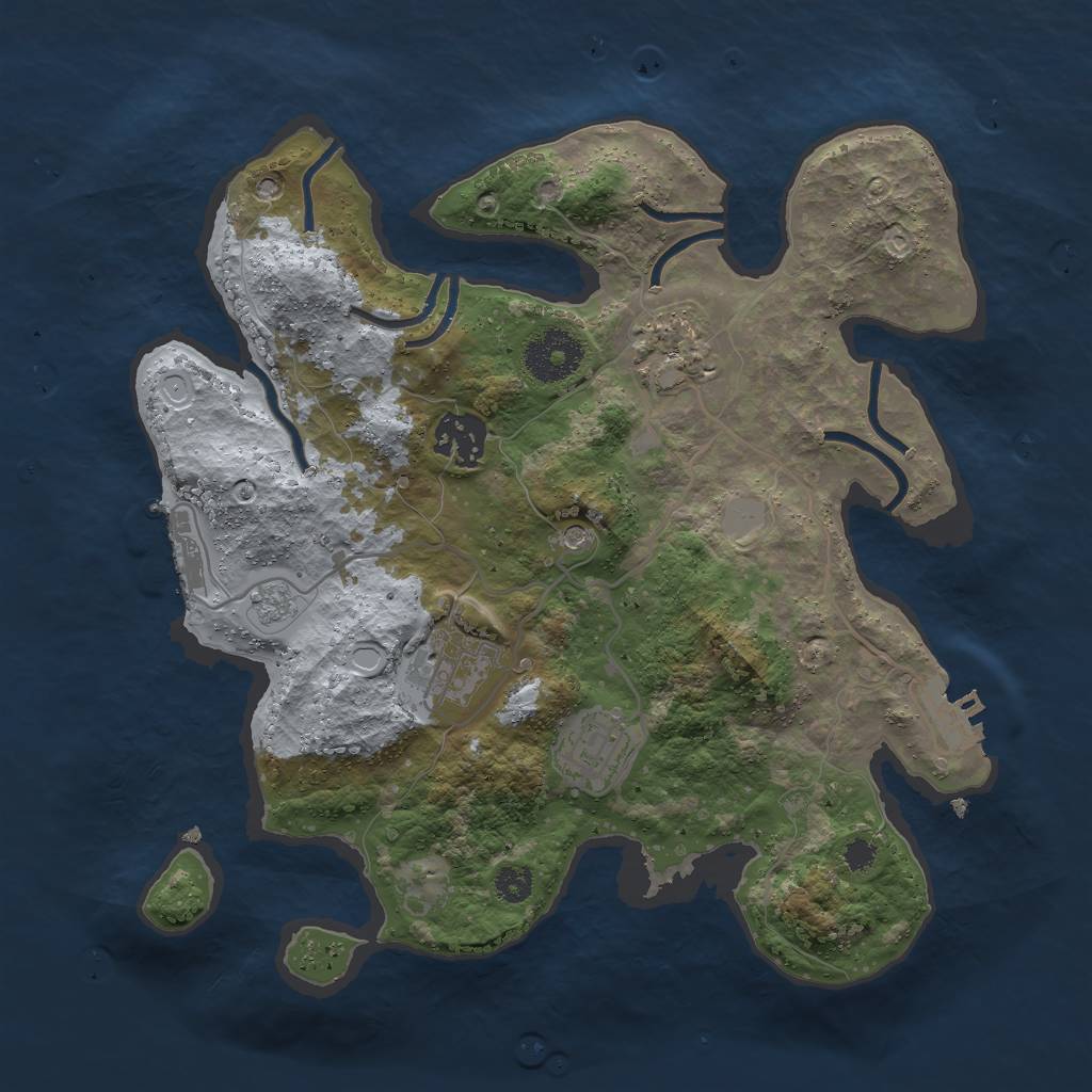 Rust Map: Procedural Map, Size: 3000, Seed: 691448481, 13 Monuments