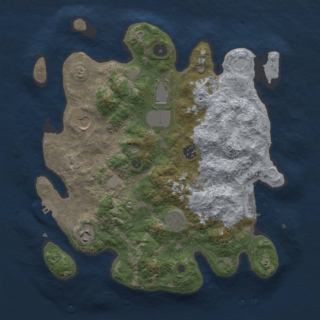 Rust Map: Procedural Map, Size: 3500, Seed: 14417, 14 Monuments