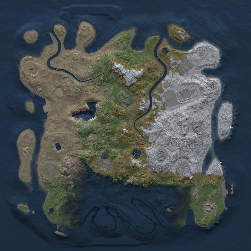 Rust Map: Procedural Map, Size: 4000, Seed: 1450365573, 16 Monuments