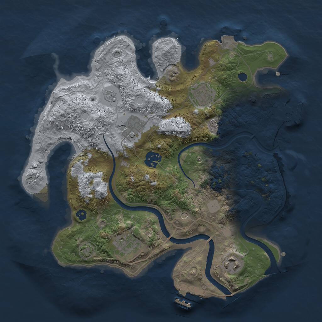 Rust Map: Procedural Map, Size: 3000, Seed: 404586727, 12 Monuments