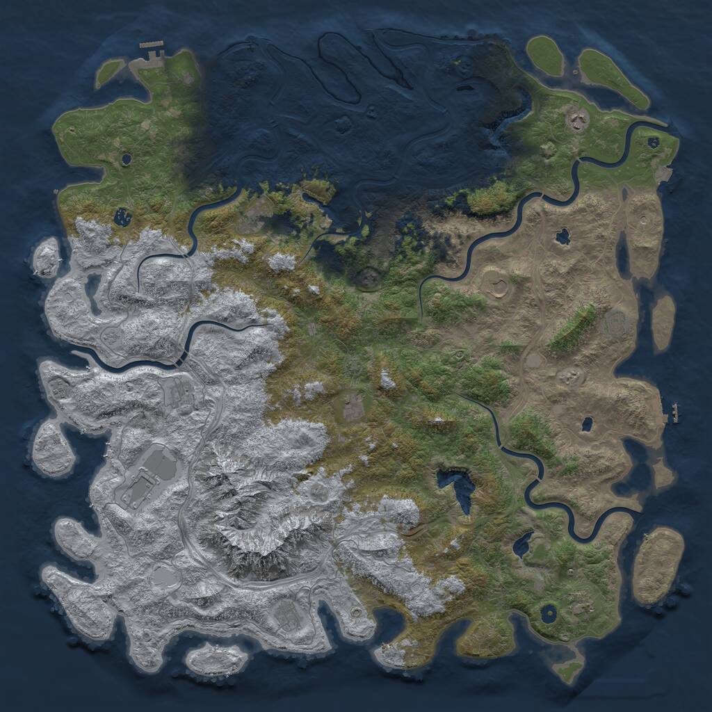 Rust Map: Procedural Map, Size: 6000, Seed: 13826, 17 Monuments