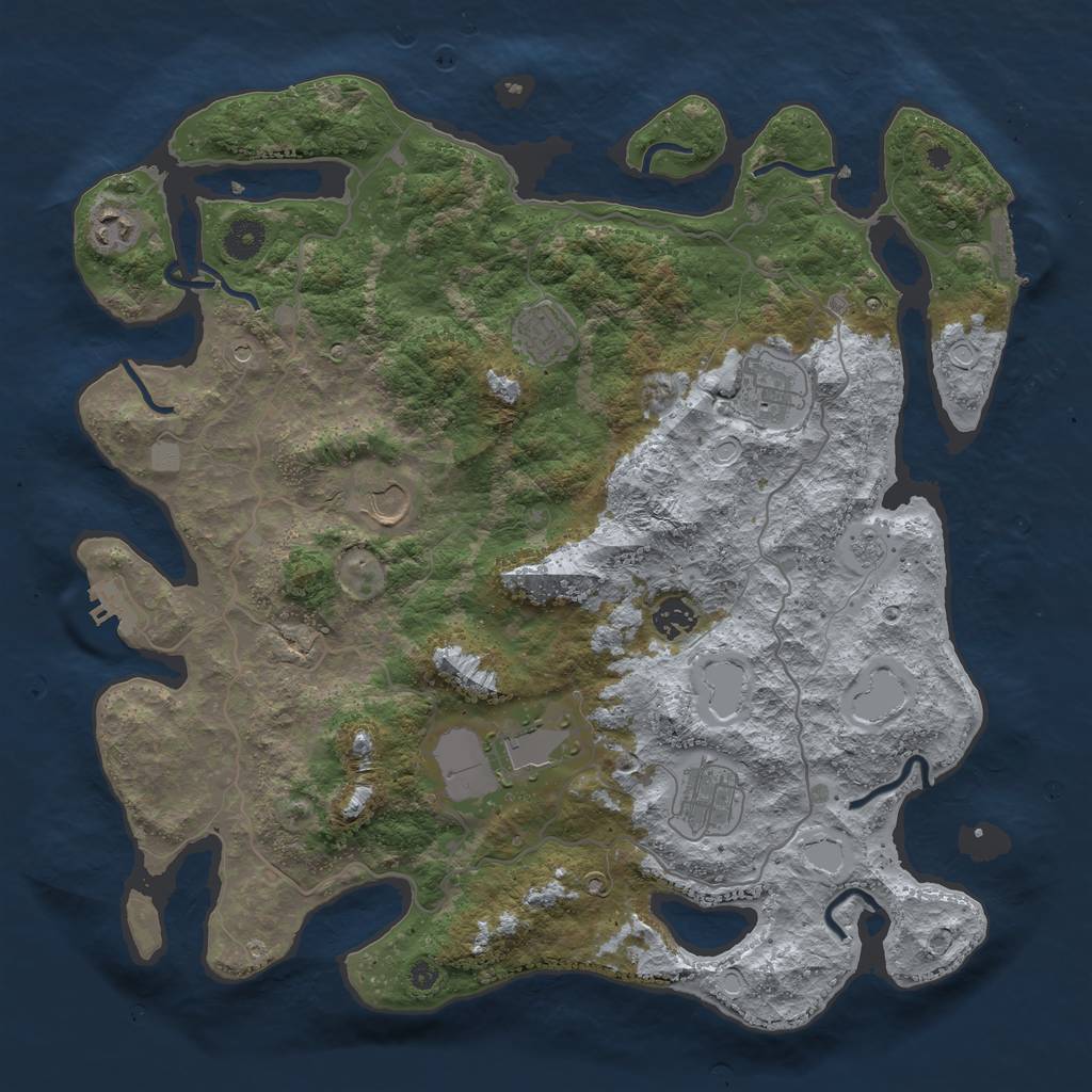 Rust Map: Procedural Map, Size: 4000, Seed: 35146216, 16 Monuments