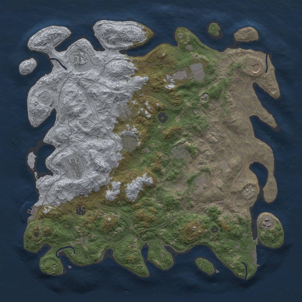 Rust Map: Procedural Map, Size: 4500, Seed: 12088989, 20 Monuments
