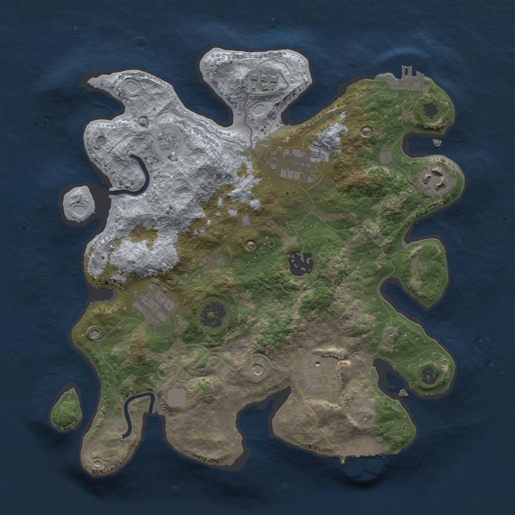 Rust Map: Procedural Map, Size: 3000, Seed: 293131124, 15 Monuments