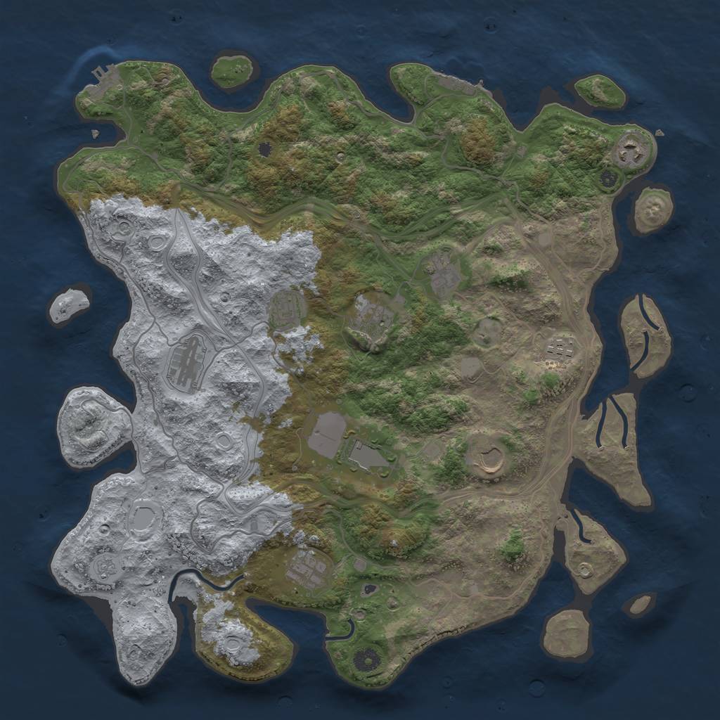 Rust Map: Procedural Map, Size: 4250, Seed: 15618, 18 Monuments