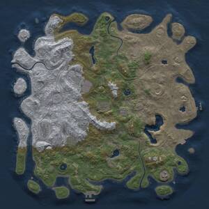 Thumbnail Rust Map: Procedural Map, Size: 4500, Seed: 174, 14 Monuments