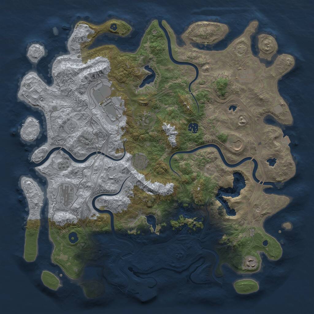 Rust Map: Procedural Map, Size: 4500, Seed: 174, 14 Monuments