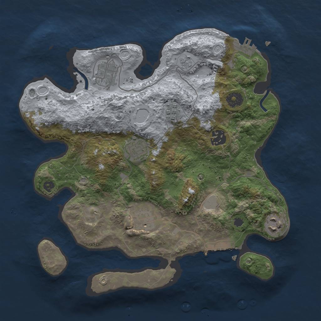 Rust Map: Procedural Map, Size: 3000, Seed: 148704709, 14 Monuments