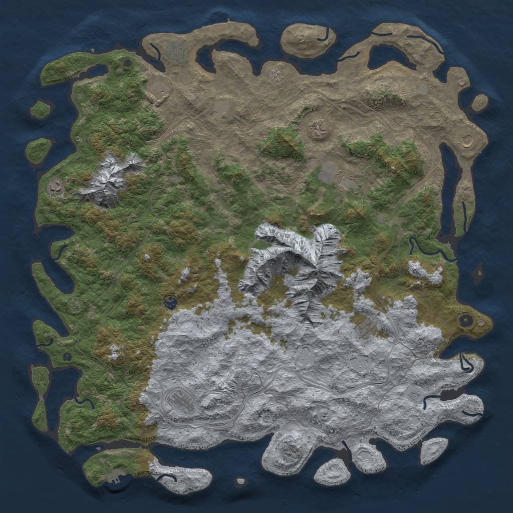 Rust Map: Procedural Map, Size: 6000, Seed: 48961, 20 Monuments