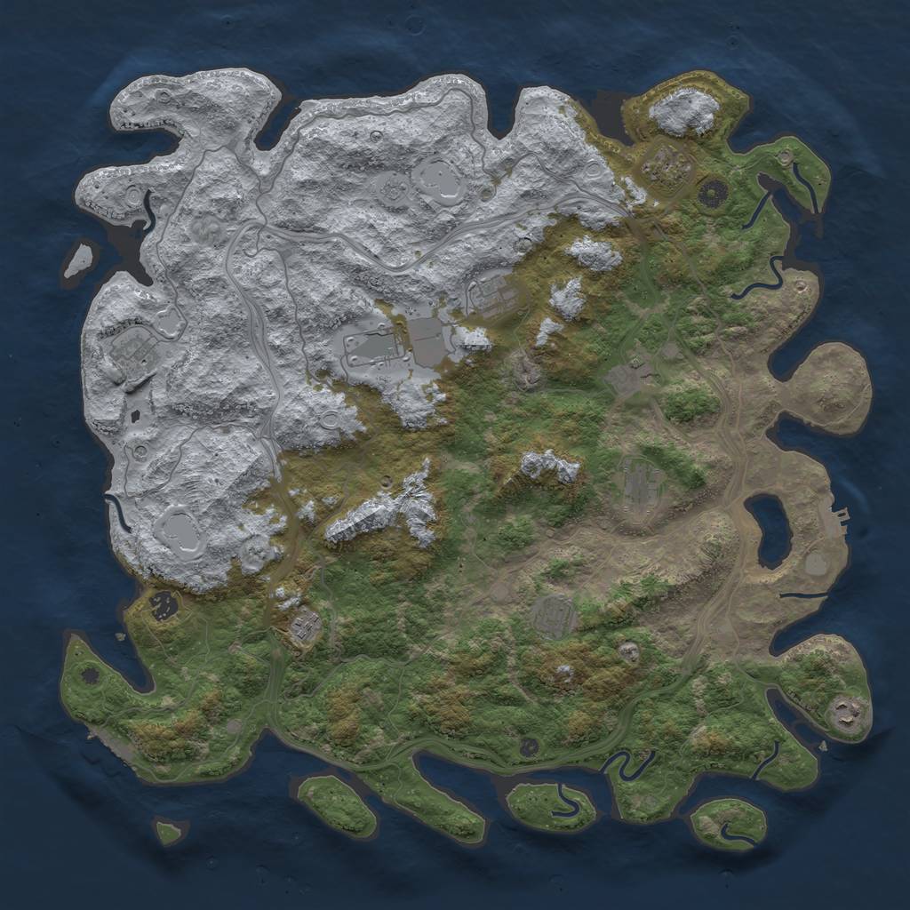 Rust Map: Procedural Map, Size: 4800, Seed: 325715322, 19 Monuments