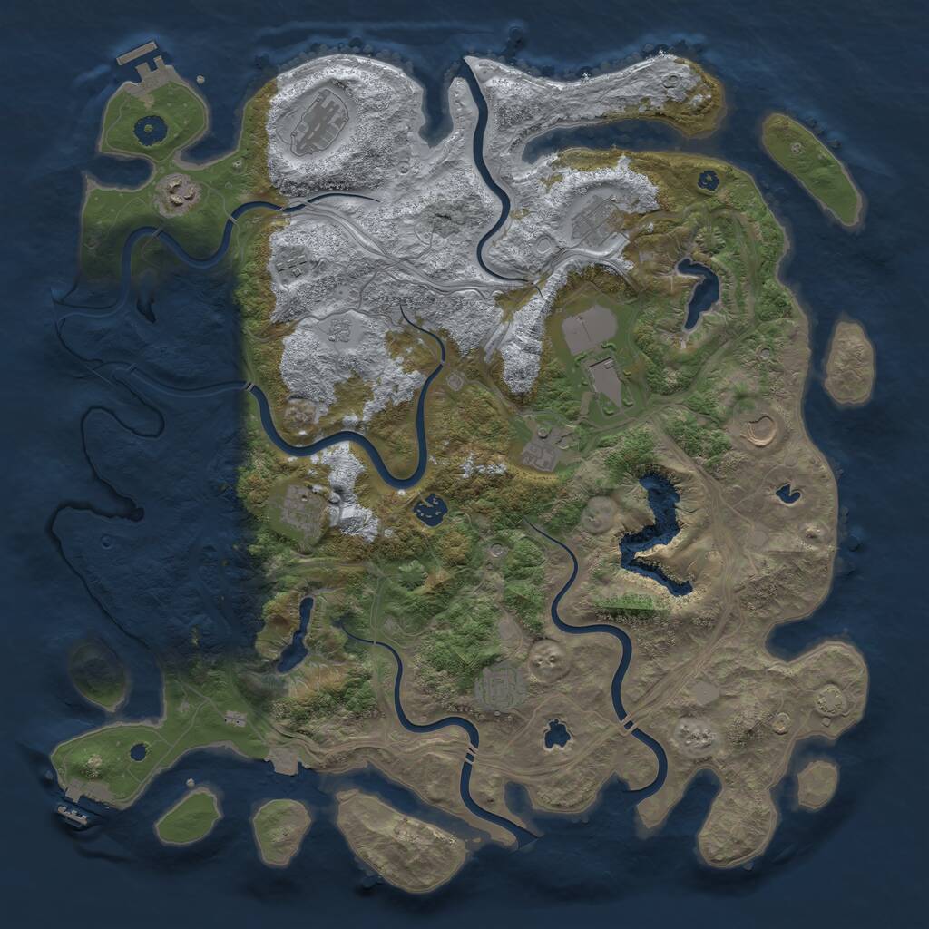 Rust Map: Procedural Map, Size: 4500, Seed: 373128466, 16 Monuments