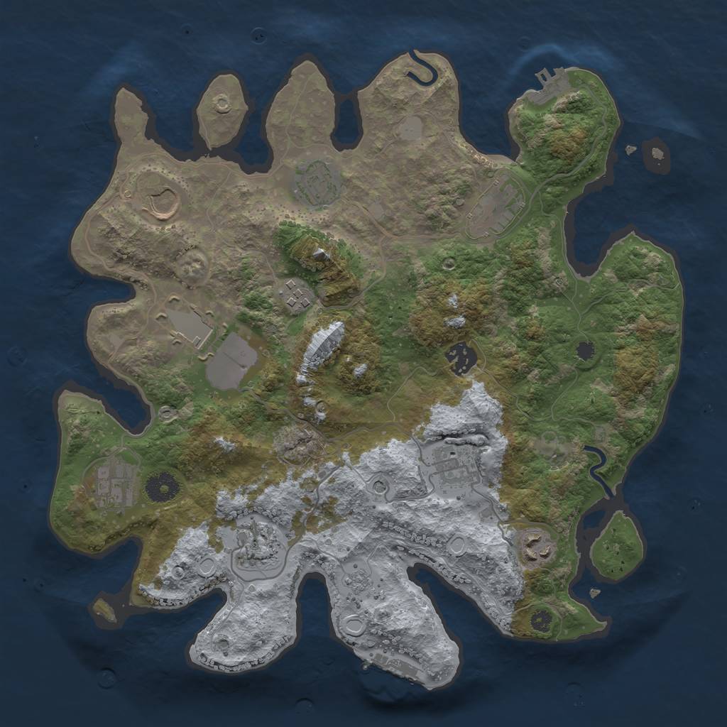 Rust Map: Procedural Map, Size: 3500, Seed: 25728929, 19 Monuments