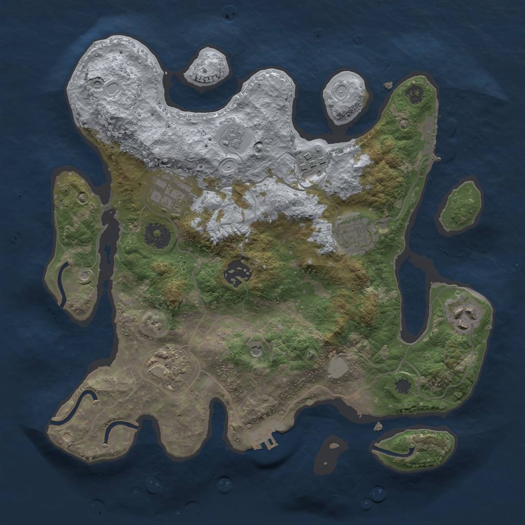 Rust Map: Procedural Map, Size: 3000, Seed: 83184, 15 Monuments