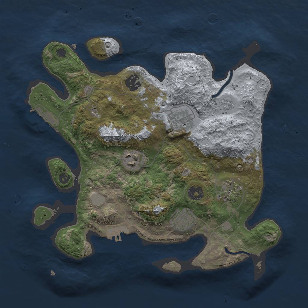 Rust Map: Procedural Map, Size: 3000, Seed: 1174152880, 14 Monuments