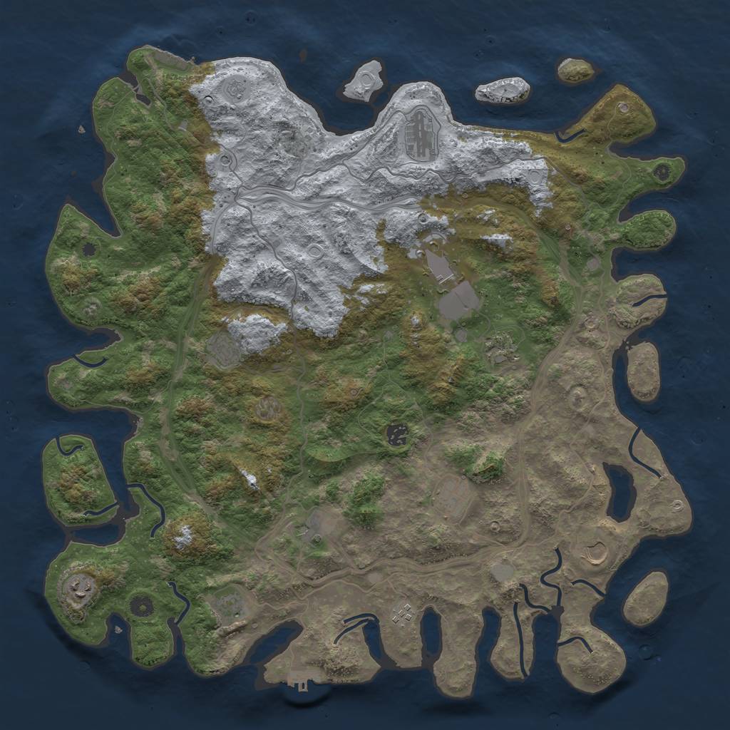 Rust Map: Procedural Map, Size: 4800, Seed: 1271195696, 20 Monuments
