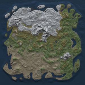 Thumbnail Rust Map: Procedural Map, Size: 6000, Seed: 13376969, 20 Monuments